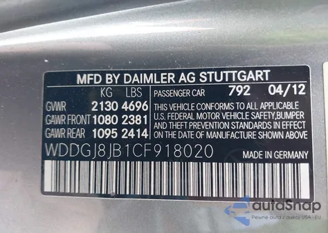 2012 Mercedes-Benz C 350 Sport 4Matic from USA, damaged, VIN WDDGJ8JB1CF918020